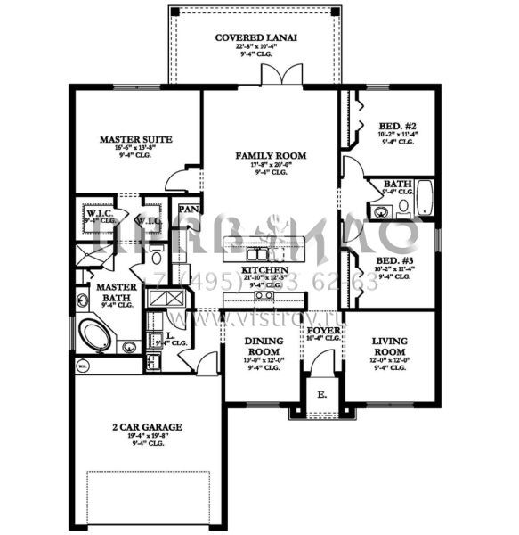 Проект одноэтажного дома с гаражом на две машины в английском стиле S5-180 (3978-00134)