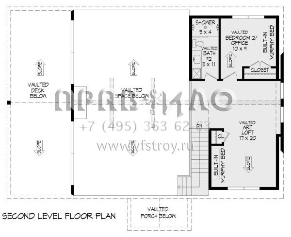 Проект двухэтажного дома с гаражом на три и более машин в стиле Шале S5-238 (940-00852)