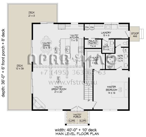 Проект двухэтажного дома без гаража в стиле Шале S5-185 (940-00828)