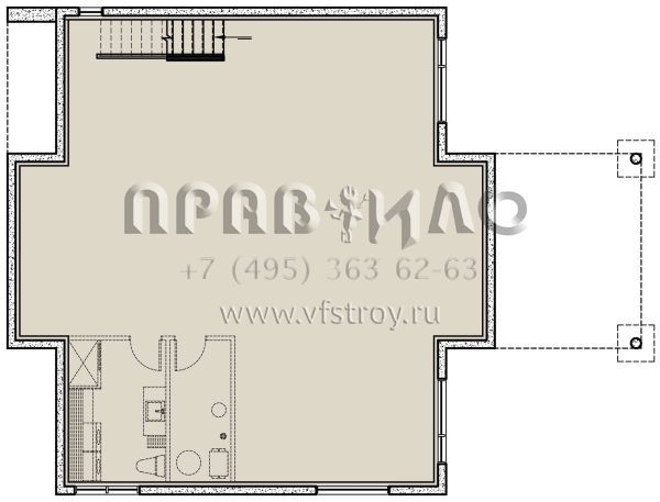 Проект одноэтажного дома без гаража в современном стиле S5-131 (034-01299)