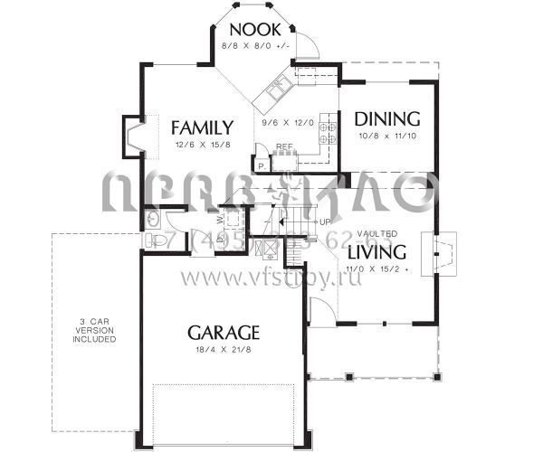 Проект одноэтажного дома с гаражом на две машины в стиле Ранчо S5-171 (2559-00236)