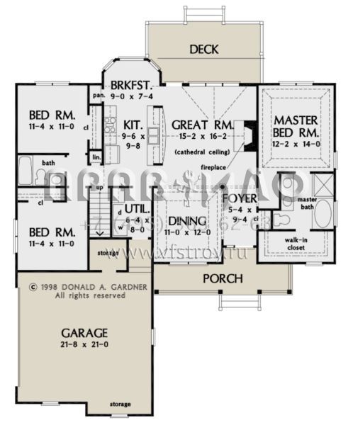 Проект одноэтажного дома с гаражом на две машины в стиле Ранчо S5-138 (2865-00097)
