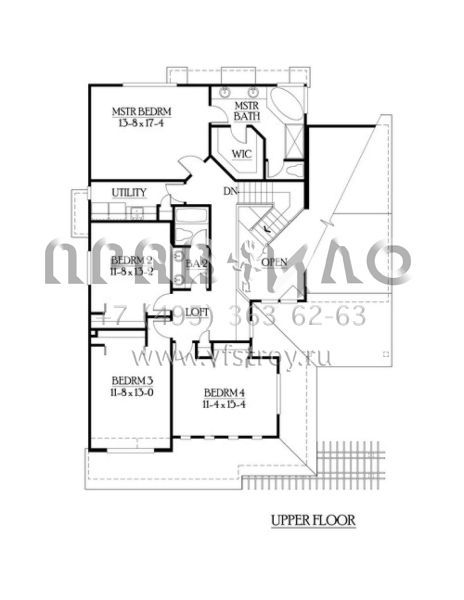Проект двухэтажного дома с гаражом на три и более машин в стиле Шале S5-257 (341-00074)