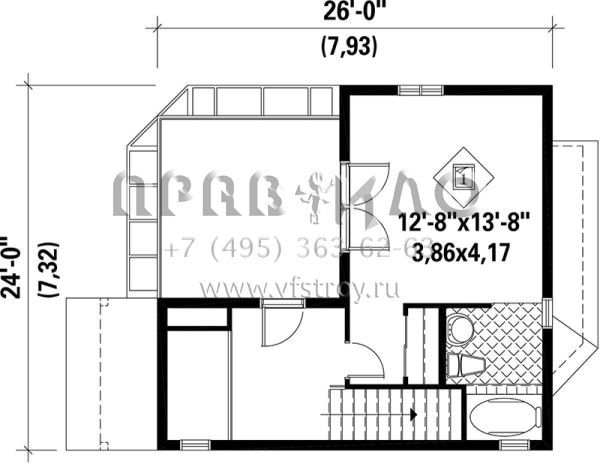 Проект двухэтажного дома без гаража в современном стиле S5-155 (6146-00076)