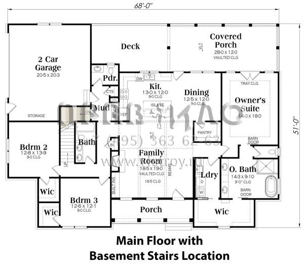 Проект одноэтажного дома с гаражом на две машины в современном стиле S5-198 (009-00300)