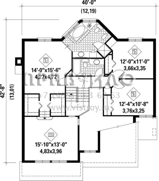 Проект двухэтажного дома с гаражом на одну машину в современном стиле S5-226 (6146-00067)