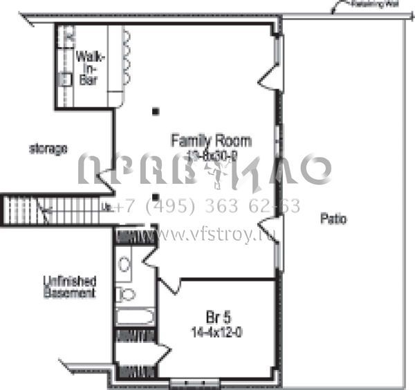Проект одноэтажного дома с гаражом на три и более машин в стиле Ранчо S5-269 (5633-00095)