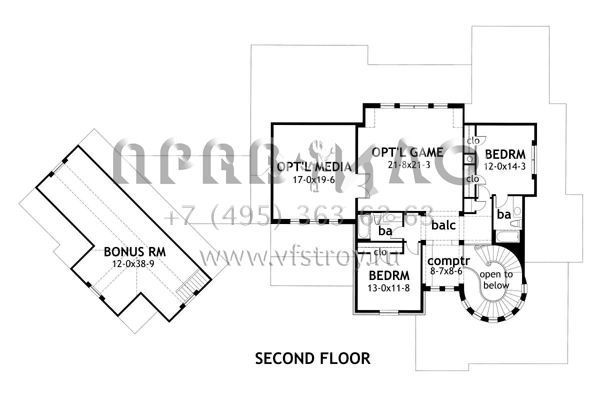 Проект двухэтажного дома с гаражом на три и более машин в стиле Ранчо S5-311 (9401-00006)