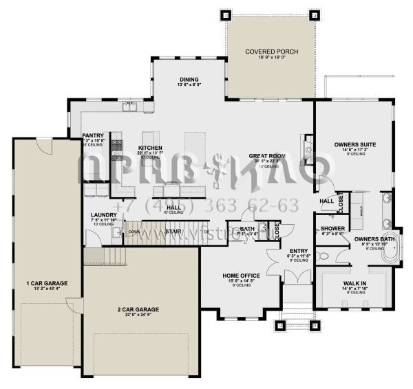 Проект двухэтажного дома с гаражом на две машины в американском стиле S5-289 (2802-00138)
