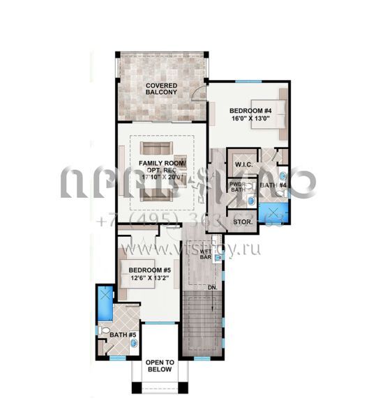 Проект двухэтажного дома с гаражом на три и более машин в современном стиле S5-430 (207-00049)
