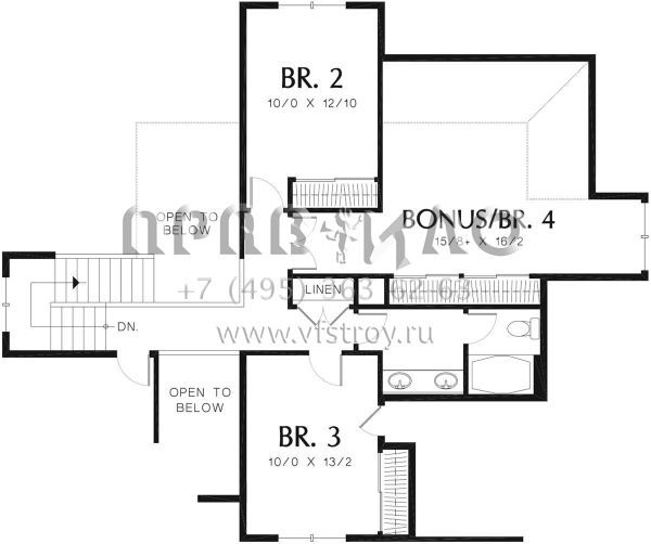 Проект двухэтажного дома с гаражом на три и более машин в современном стиле S5-210 (2559-00322)