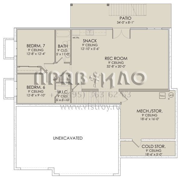Проект двухэтажного дома с гаражом на три и более машин в современном стиле S5-348 (6422-00046)