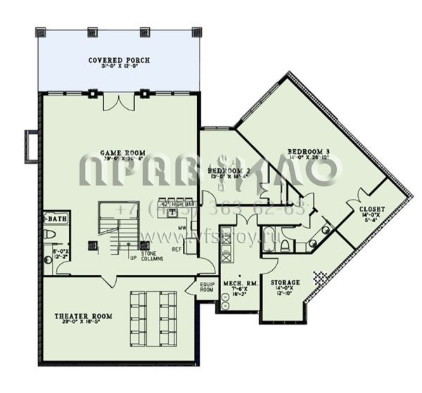 Проект двухэтажного дома с гаражом на три и более машин в американском стиле S5-616 (110-01081)