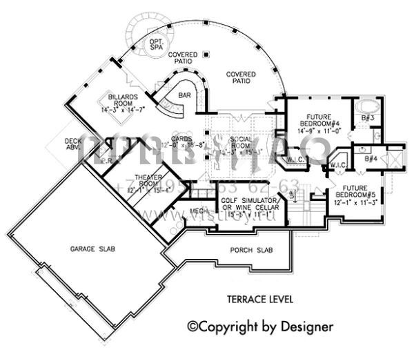Проект двухэтажного дома с гаражом на три и более машин в стиле Ранчо S5-240 (699-00086)