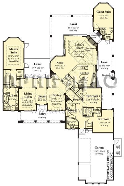 Проект одноэтажного дома с гаражом на три и более машин в прибрежном стиле S5-304 (8436-00060)