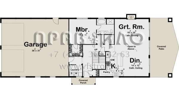 Проект двухэтажного дома с гаражом на две машины в стиле БарнХаус S5-193 (963-00387)