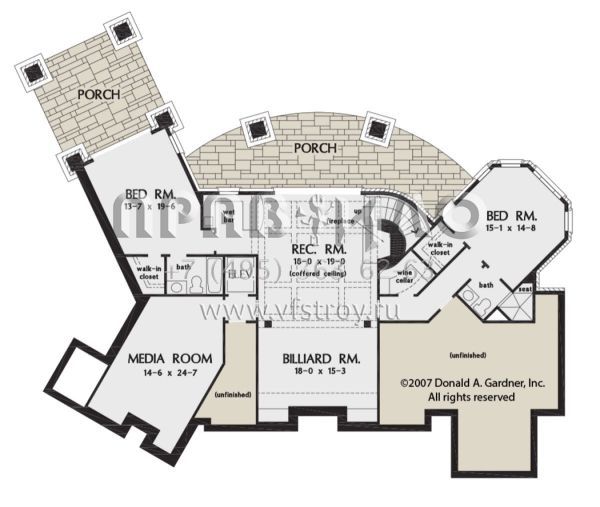 Проект одноэтажного дома с гаражом на две машины в стиле Ранчо S5-436 (2865-00222)