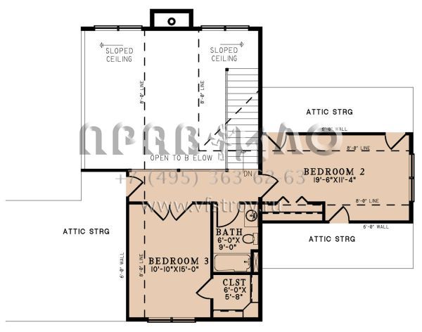 Проект двухэтажного дома без гаража в стиле Ранчо S5-203 (8318-00318)