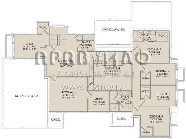 Проект двухэтажного дома с гаражом на три и более машин в современном стиле S5-369 (6422-00053)