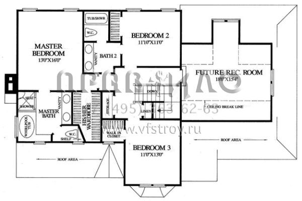 Проект двухэтажного дома с гаражом на две машины в стиле Ранчо S5-188 (7922-00155)