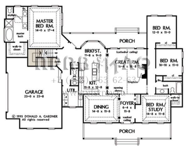 Проект одноэтажного дома с гаражом на две машины в стиле Ранчо S5-204 (2865-00085)