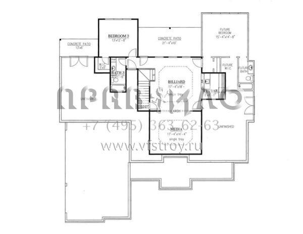 Проект одноэтажного дома с гаражом на три и более машин в стиле Ранчо S5-322 (286-00012)