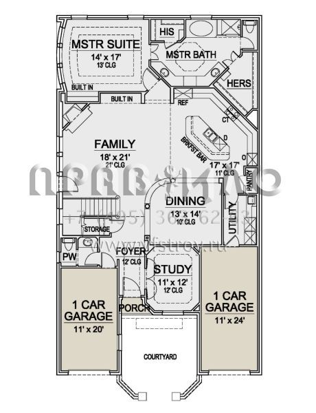Проект двухэтажного дома с гаражом на две машины в английском стиле S5-316 (5445-00446)