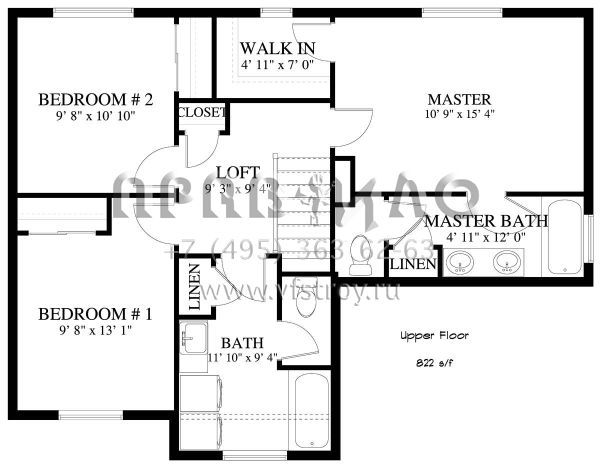 Проект двухэтажного дома с гаражом на две машины в стиле Ранчо S5-151 (2802-00002)