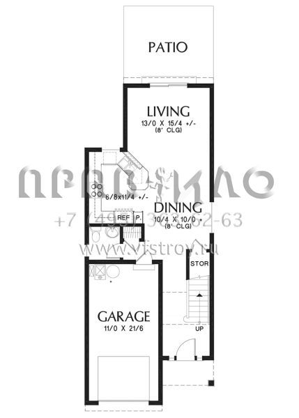 Проект двухэтажного дома с гаражом на одну машину в американском стиле S5-137 (2559-00809)