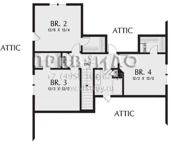 Проект двухэтажного дома с гаражом на две машины в американском стиле S5-249 (2559-00880)