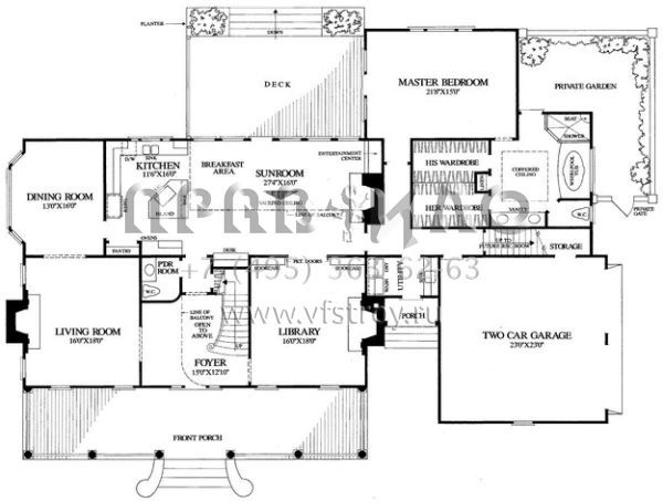 Проект двухэтажного дома с гаражом на две машины в стиле Ранчо S5-362 (7922-00070)