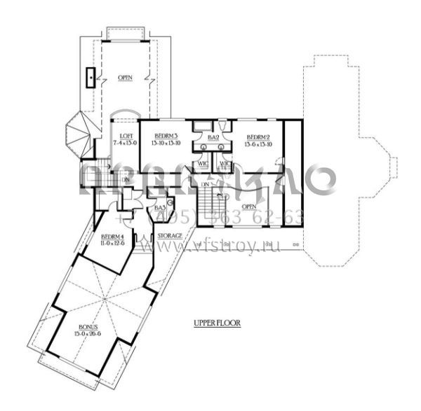 Проект двухэтажного дома с гаражом на три и более машин в американском стиле S5-481 (341-00291)
