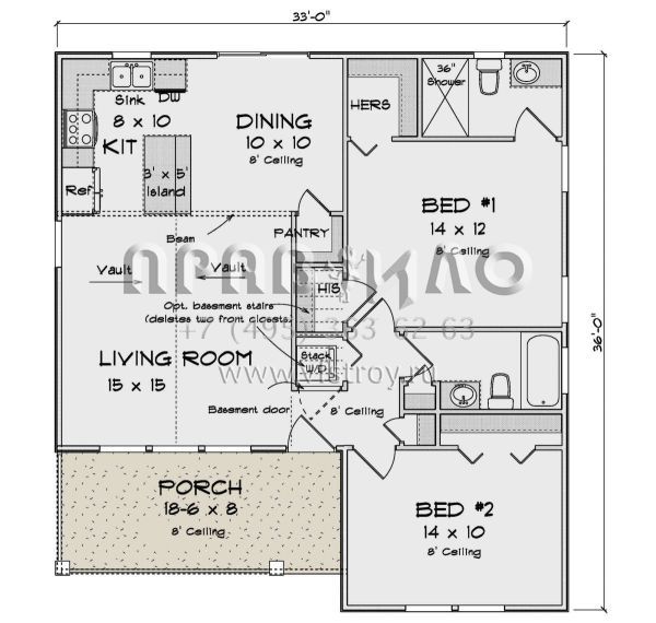 Проект одноэтажного дома без гаража в современном стиле S5-93 (4848-00403)