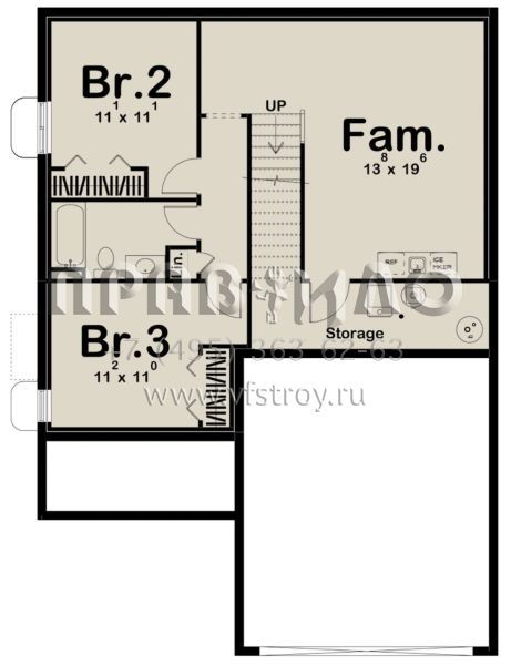 Проект одноэтажного дома с гаражом на две машины в современном стиле S5-96 (963-00502)