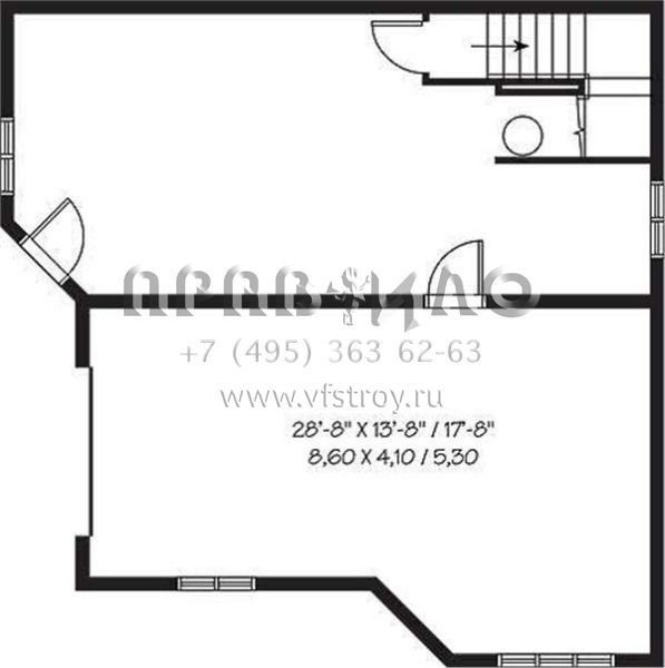 Проект двухэтажного дома с гаражом на одну машину в современном стиле S5-161 (034-00108)