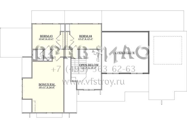Проект двухэтажного дома с гаражом на две машины в стиле Шале S5-309 (6939-00021)