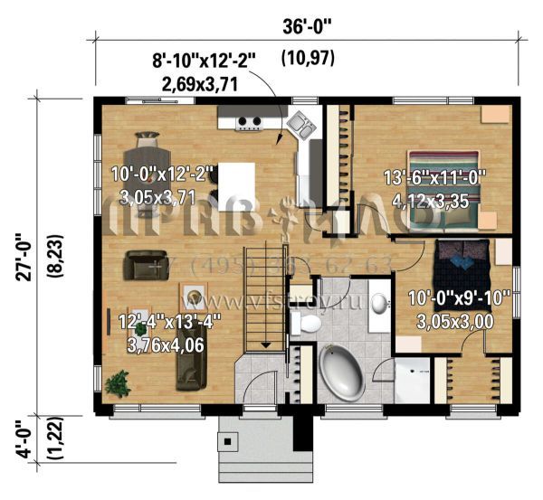 Проект одноэтажного дома без гаража в современном стиле S5-90 (6146-00565)