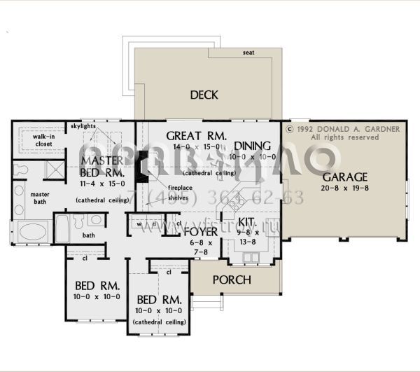 Проект одноэтажного дома с гаражом на две машины в стиле Ранчо S5-120 (2865-00198)