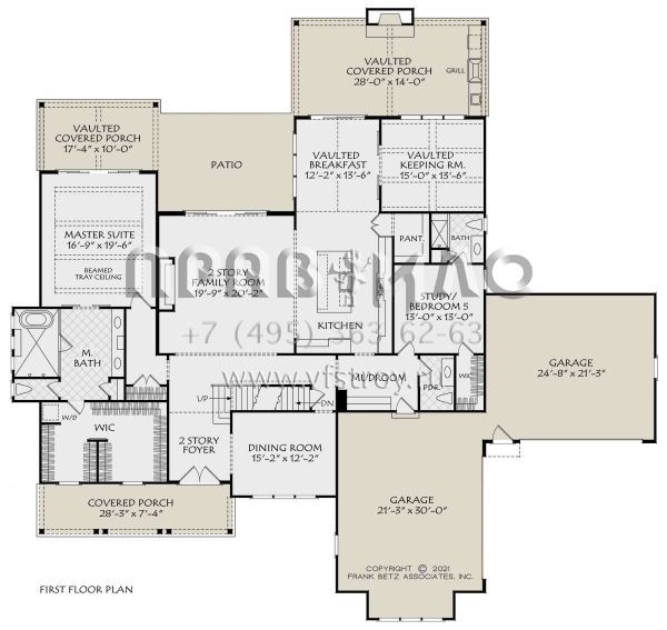 Проект двухэтажного дома с гаражом на три и более машин в современном стиле S5-431 (8594-00466)