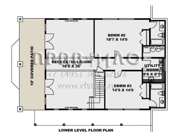 Проект одноэтажного дома без гаража в стиле Ранчо S5-315 (039-00708)