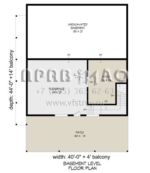 Проект трехэтажного дома без гаража в современном стиле S5-493 (940-00900)