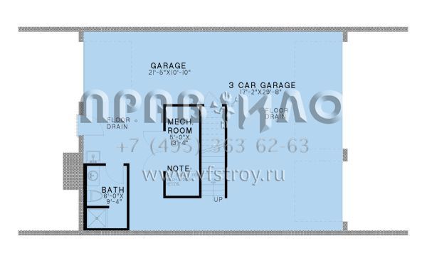 Проект двухэтажного дома с гаражом на три и более машин в американском стиле S5-190 (8318-00253)