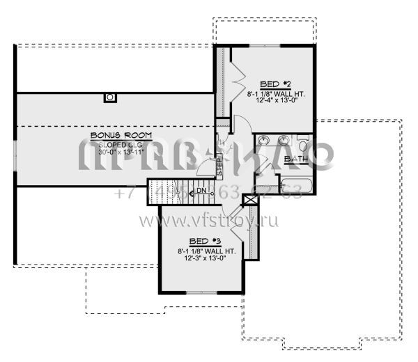 Проект двухэтажного дома с гаражом на две машины в американском стиле S5-232 (5032-00021)