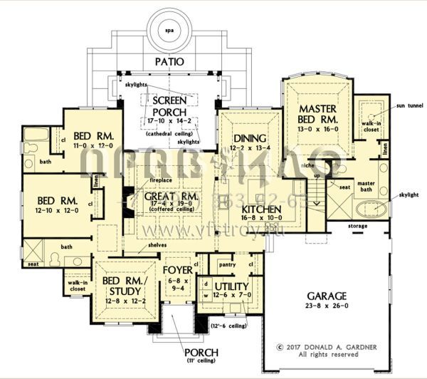 Проект одноэтажного дома с гаражом на две машины в стиле Ранчо S5-209 (2865-00250)