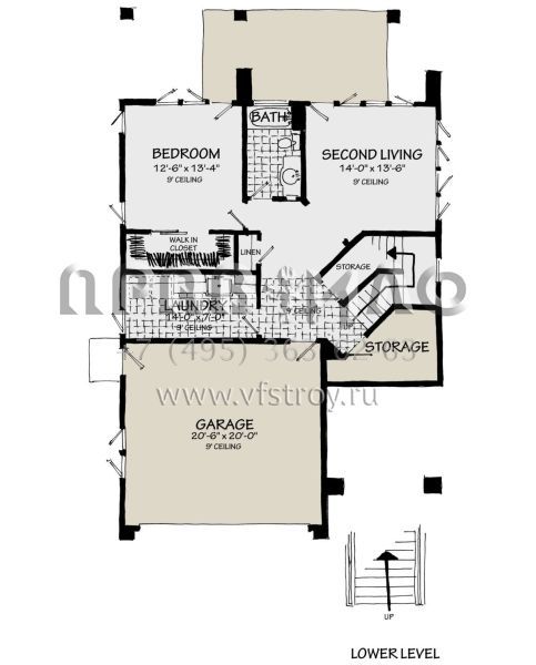 Проект двухэтажного дома с гаражом на две машины в современном стиле S5-300 (1907-00045)