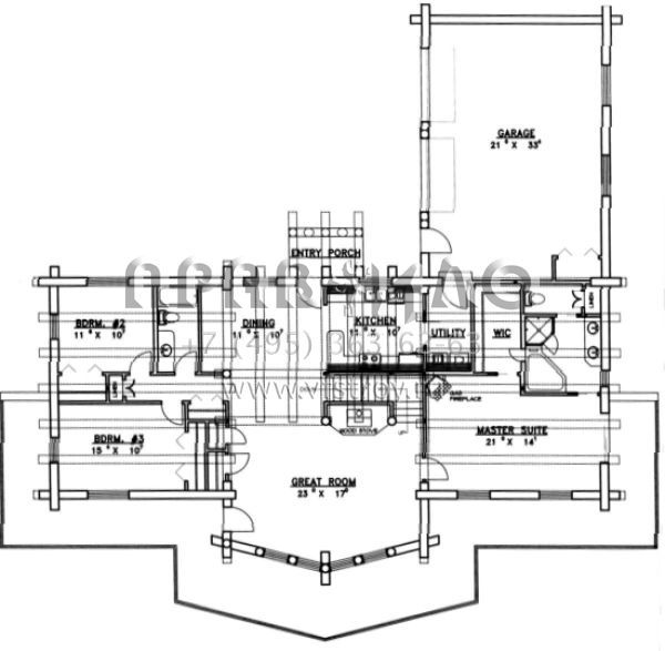 Проект двухэтажного дома с гаражом на две машины в стиле Ранчо S5-381 (039-00038)