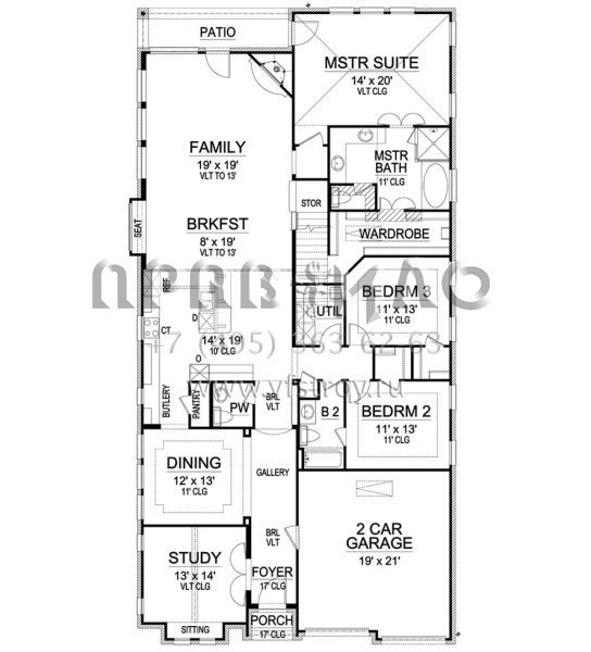 Проект двухэтажного дома с гаражом на две машины в английском стиле S5-317 (5445-00300)
