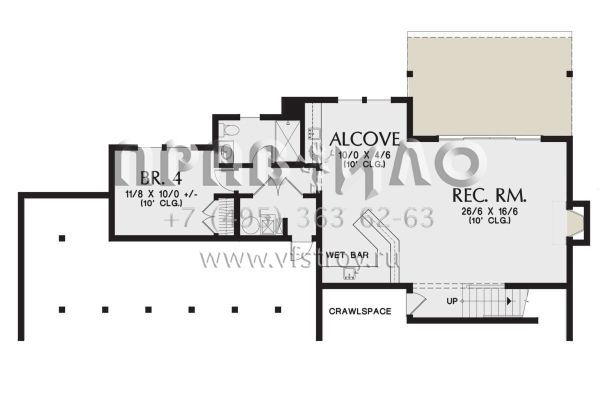 Проект двухэтажного дома с гаражом на три и более машин в стиле Райт S5-339 (2559-00895)