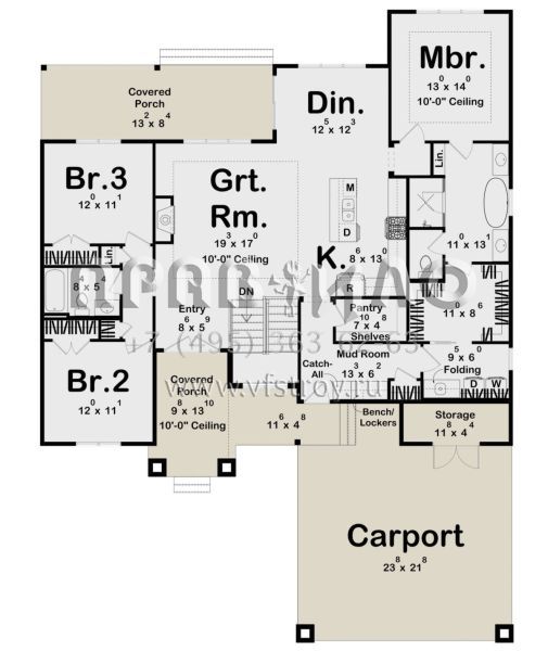 Проект одноэтажного дома с гаражом на две машины в современном стиле S5-168 (963-00877)