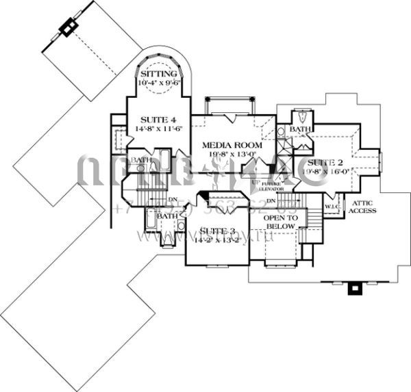 Проект двухэтажного дома с гаражом на три и более машин в стиле Шале S5-653 (3323-00478)